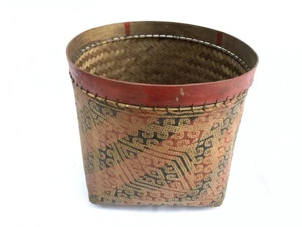 OLD BASKET EXTRA LARGE 320mm Old Tribal Borneo Seed/ Wedding Basket Dayak Weaving Fiber Art