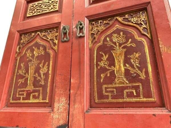 Chinese Window 420 x 220mm One Pair Wedding Gift Old Dynasty Famille Rose Painting Sculpture