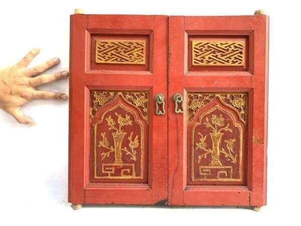 Chinese Window 420 x 220mm One Pair Wedding Gift Old Dynasty Famille Rose Painting Sculpture