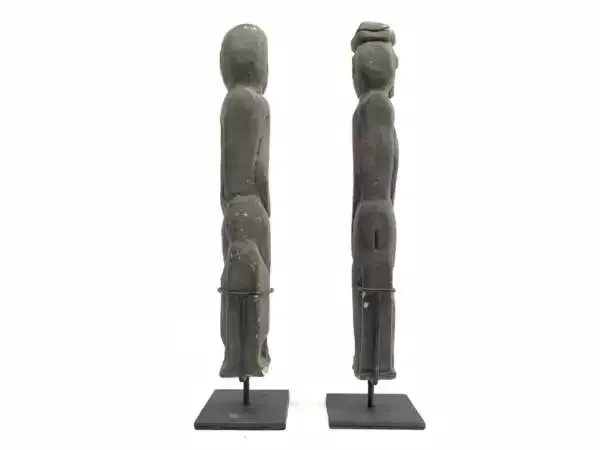 Tribal Fertility Statue (1 Pair Male Female) Rock Stone Figure Figurine Sculpture Naked Batak Couple