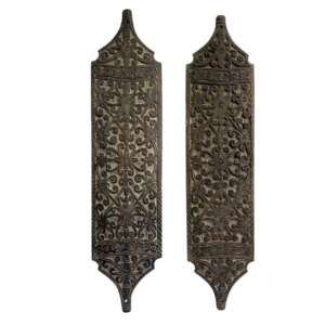 Wooden Armor Shield (One Pair) Tribal Guard Wood Carving Wall Deco Sculpture Open Artwork Borneo