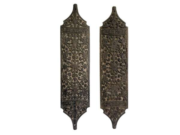 Wooden Armor Shield (One Pair) Tribal Guard Wood Carving Wall Deco Sculpture Open Artwork Borneo