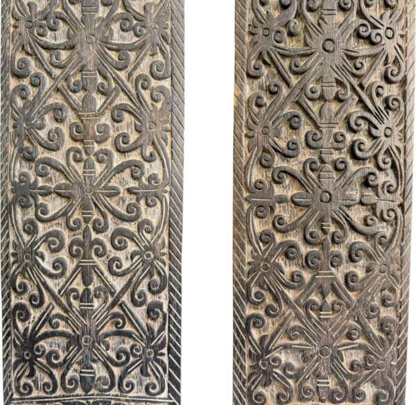 Wooden Armor Shield (One Pair) Tribal Guard Wood Carving Wall Deco Sculpture Open Artwork Borneo