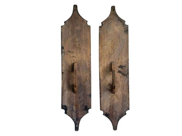 Wooden Armor Shield (One Pair) Tribal Guard Wood Carving Wall Deco Sculpture Open Artwork Borneo