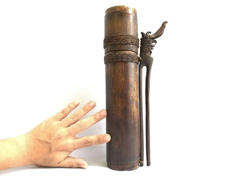 Old Blowpipe Quiver Antique Traditional Jungle Tool Hunting