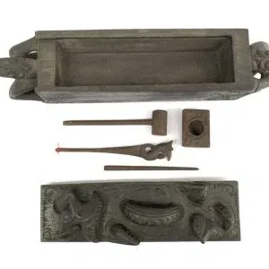 LARGE 430mm TATTOO KIT Set Mallet Needle Ink Bowl Body Piercing Borneo Headhunter Dayak Symbol