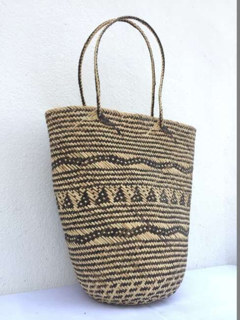 DURABLE RATTAN BAG Tote Handbag Ajat Traditional Weaving Handmade ...