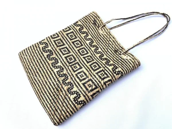 SHOULDER BAG 350x290mm Rectangular Tote Handbag Ajat traditional rattan bag Weaving Handmade Tribal #4