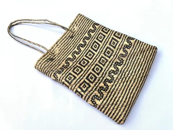 SHOULDER BAG 350x290mm Rectangular Tote Handbag Ajat traditional rattan bag Weaving Handmade Tribal #4