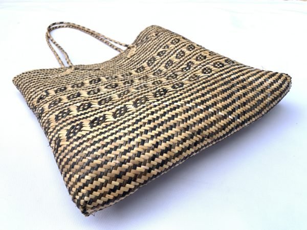 TRADITIONAL RATTAN BAG 310x300mm Rectangular Shoulder Tote Handbag Ajat Weaving Handmade Tribal #5