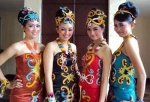 dayak girl in cultural costume