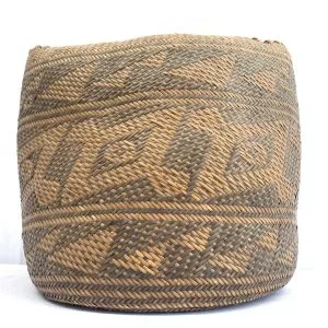 AUTHENTIC OLD BASKET (Large 250mm) Traditional Borneo Weaving Woven Fiber Art Rattan Bag #3