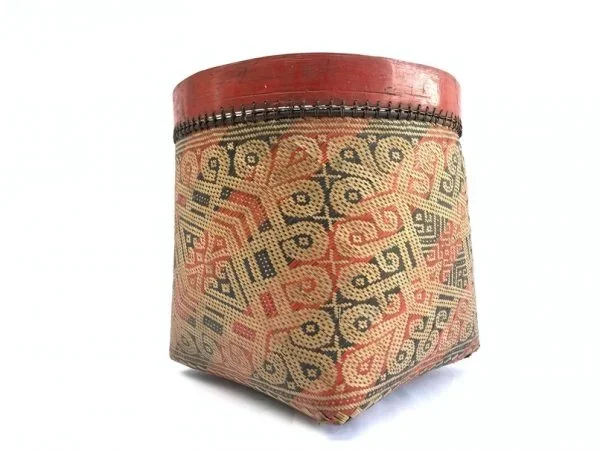 GORGEOUS LARGE 280mm Old Tribal Borneo Seed/ Wedding Basket Dayak Weaving Fiber Art