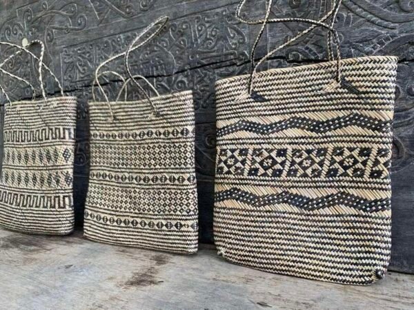 Traditional Bag (3 Pieces) Shoulder Bag Weaving Basket Tote Handmade Handbag Rattan Fiber Art