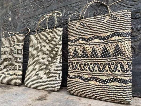 Handbag (3 Pieces) Shoulder Bag Weaving Basket Tote Fashion Traditional Rattan Fiber Art