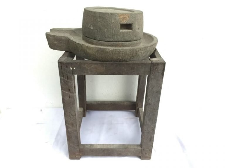 STONE GRINDER ANTIQUE Grind Primitive Asian Traditional Tool