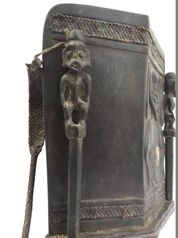 BAHAU BORNEO ARTEFACT Old Aristocratic Baby Carrier Native Tribe Child Backpack Asian Culture