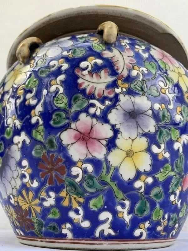 DENSEFLORA.&#;BLUEKAMCHENGPeranakanNyonyaChineseCeramicCoveredJarContainerAsianArtCulture