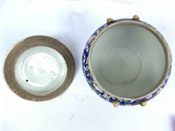 DENSEFLORA.&#;BLUEKAMCHENGPeranakanNyonyaChineseCeramicCoveredJarContainerAsianArtCulture