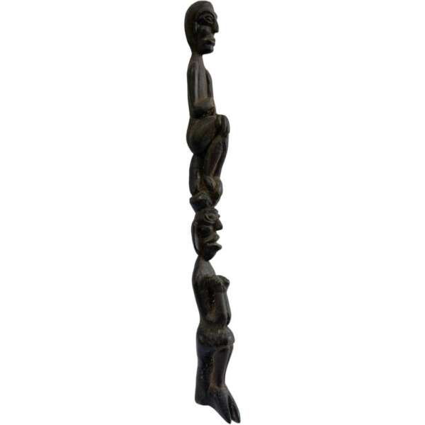 Human Offering Sculpture 520mm Ritual Pole Dayak Bahau Guardian Figure Artifact Antique Effigy Borneo
