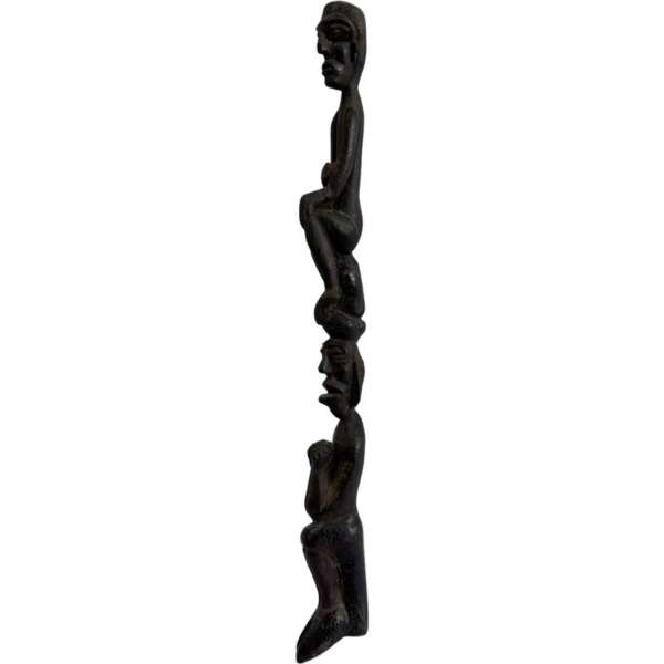 Human Offering Sculpture 520mm Ritual Pole Dayak Bahau Guardian Figure Artifact Antique Effigy Borneo