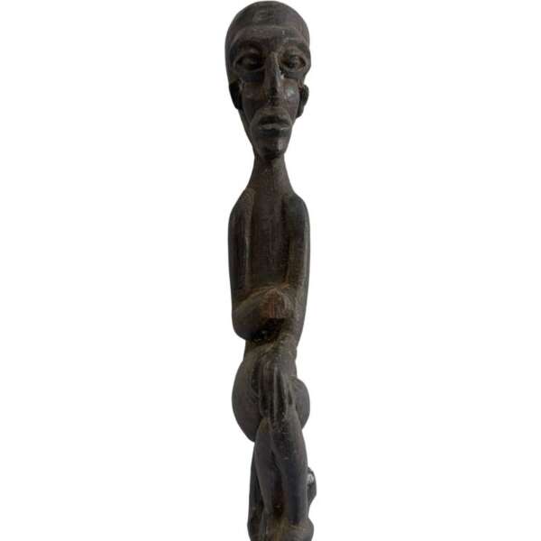 Human Offering Sculpture 520mm Ritual Pole Dayak Bahau Guardian Figure Artifact Antique Effigy Borneo