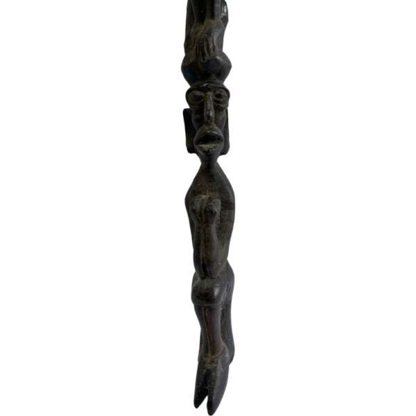 Human Offering Sculpture 520mm Ritual Pole Dayak Bahau Guardian Figure Artifact Antique Effigy Borneo