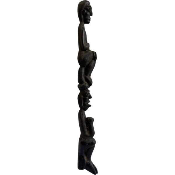 Human Offering Sculpture 520mm Ritual Pole Dayak Bahau Guardian Figure Artifact Antique Effigy Borneo