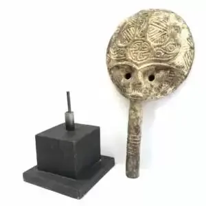 Tribal Mask (630mm On Stand) Rare Antique Shaman Charm Masque Luck Blessing Sculpture
