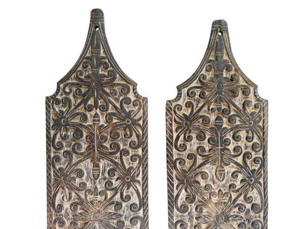 Traditional Shield 965mm Tribal Armor Guard Wood Carving Wall Deco Sculpture Office Home