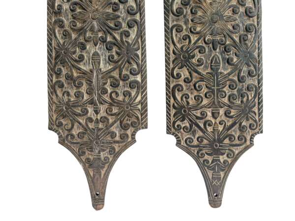 Traditional Shield 965mm Tribal Armor Guard Wood Carving Wall Deco Sculpture Office Home