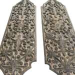 Traditional Shield 965mm Tribal Armor Guard Wood Carving Wall Deco Sculpture Office Home