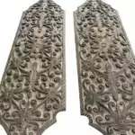 Traditional Shield 965mm Tribal Armor Guard Wood Carving Wall Deco Sculpture Office Home