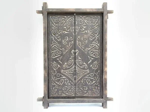 NATIVEHOME(xmm)TRIBALWINDOWPanelHomeDecoWoodCarvingBorneoAsia
