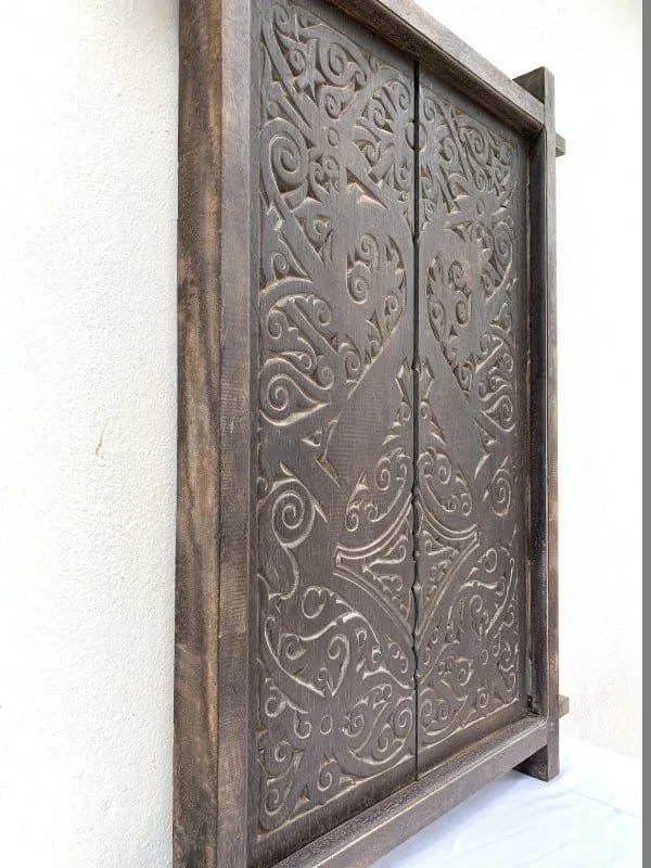 NATIVEHOME(xmm)TRIBALWINDOWPanelHomeDecoWoodCarvingBorneoAsia