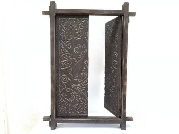 NATIVEHOME(xmm)TRIBALWINDOWPanelHomeDecoWoodCarvingBorneoAsia