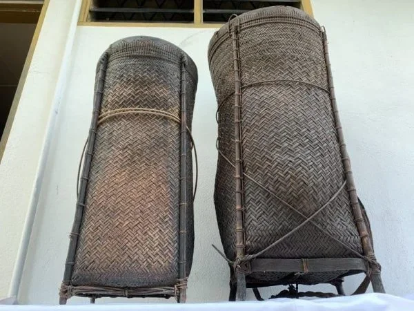 GIANTBASKET(pair)TRIBALFiberArtAsiaAsianBorneoWeavingOldArtifact