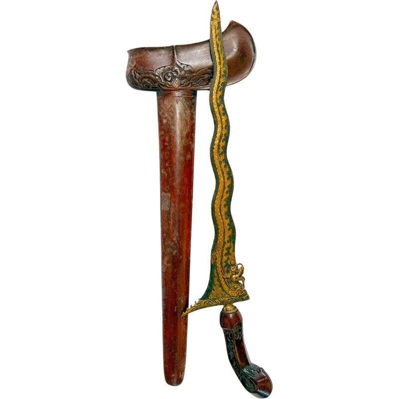 Traditional Asian Dagger 525mm Golden Dragon Keris Naga Nogo Emas Kris Sumatra Weapon Knife Blade Sword Kriss Traditional Asian Dagger 525mm Golden Dragon Keris Naga Nogo Emas Kris Sumatra Weapon Knife Blade Sword Kriss