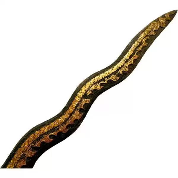 Traditional Asian Dagger 525mm Golden Dragon Keris Naga Nogo Emas Kris Sumatra Weapon Knife Blade Sword Kriss