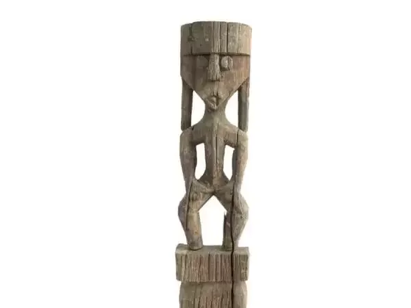 Dayak Bahau Antique Aged Human Effigy Ancestral Funeral Figure Figurine Statue Sculpture