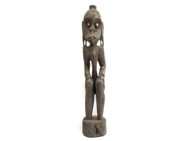 Wood Statue 660mm Borneo Headhunter Ironwood Ancestral Figure Figurine Sculpture Dayak