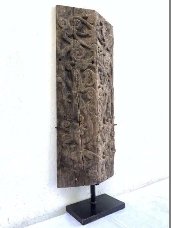 Cultural Panel Ironwood Dayak Headhunter Tattoo Wood Carving Museum