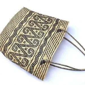 Traditional Rattan Shoulder Bag 310x290mm Rectangular Tote Handbag Ajat Weaving Handmade Tribal #6