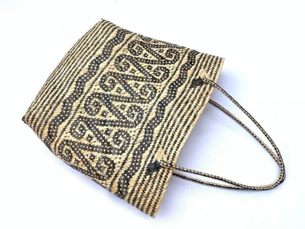 Traditional Rattan Shoulder Bag 310x290mm Rectangular Tote Handbag Ajat Weaving Handmade Tribal #6