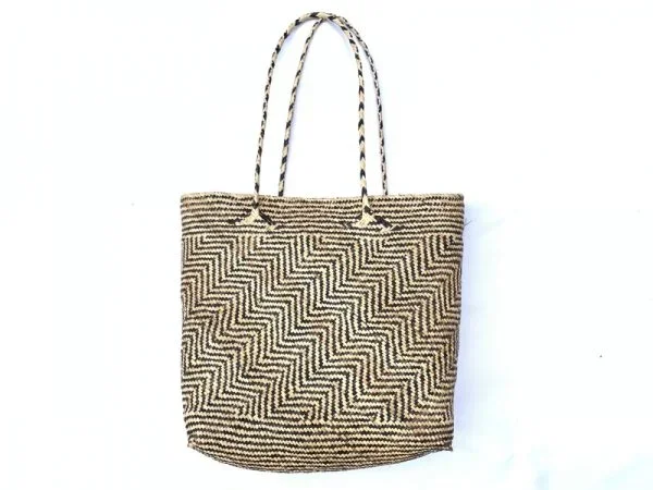 Traditional Rattan Tote Bag 320x310mm Rectangular Shoulder Handbag Ajat Weaving Handmade Tribal #7