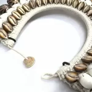 Shell Necklace (430mm On Stand) Irian Jaya Tribal Seashell Body Adornment Ornament Asian Jewelry