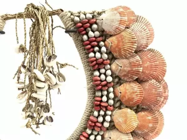 Traditional Necklace (400mm On Stand) Indonesia Tribal Seashell Shell Ornament Jewelry Beach Wedding Asia