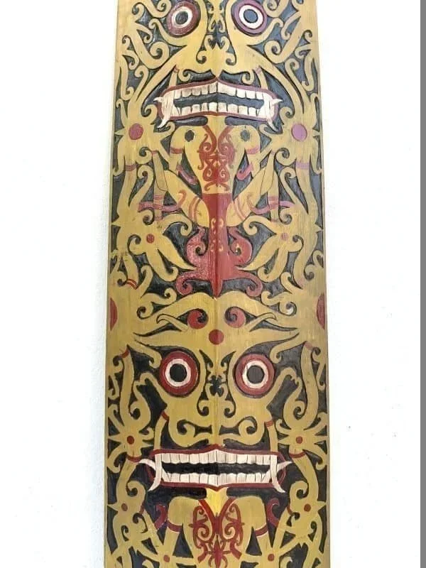 Native Armor 1245mm Tribal Shield Headhunter Dayak Borneo Wood carving Painting Drawing