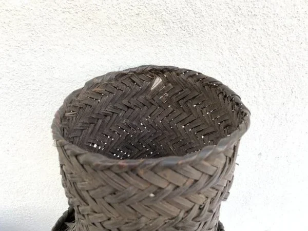 Antique Crab Trap & Basket (590mm & 350mm) Tribal Weaving Fiber Art Borneo Asia