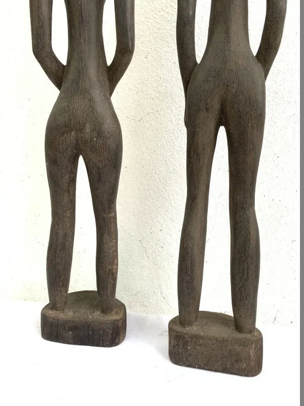 FERTILITY FIGURINE One Pair Dayak Bahau Male Female Statue Figure Figurine Naked Sculpture Asia